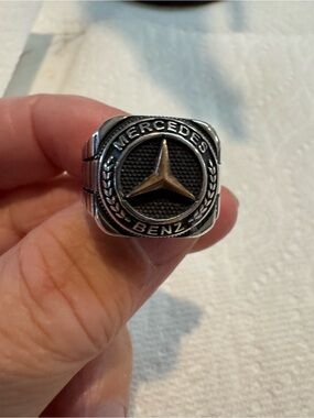 Mercedes-Benz Silver and Gold Tone Men’s Emblem Ring